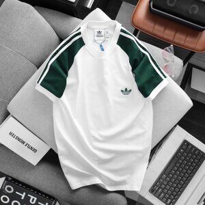Adidas Classics Original 3 Stripes Tee Shirt Trefoil Retro Men White Green